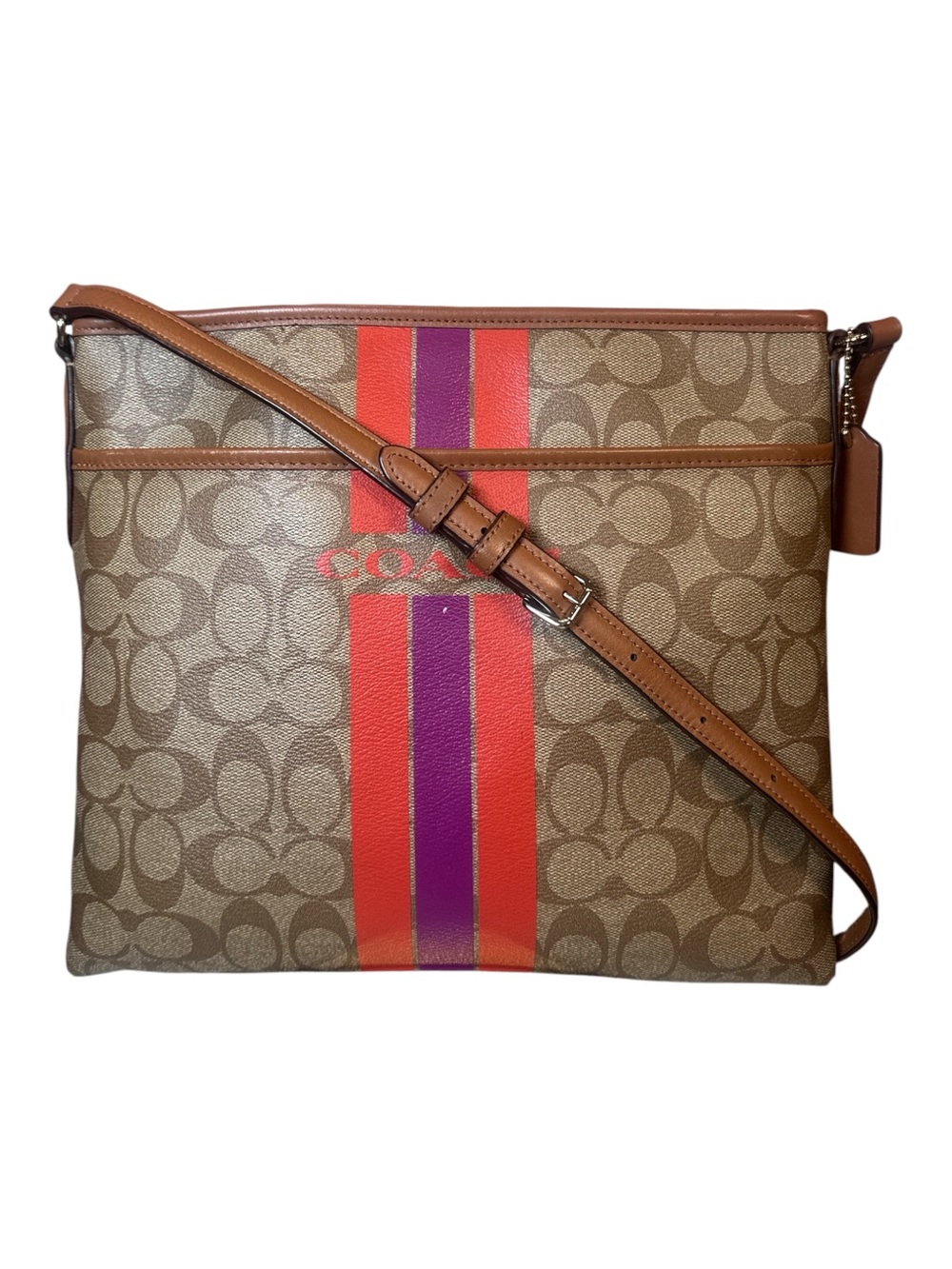 Coach Varsity Stripe File Crossbody Bag